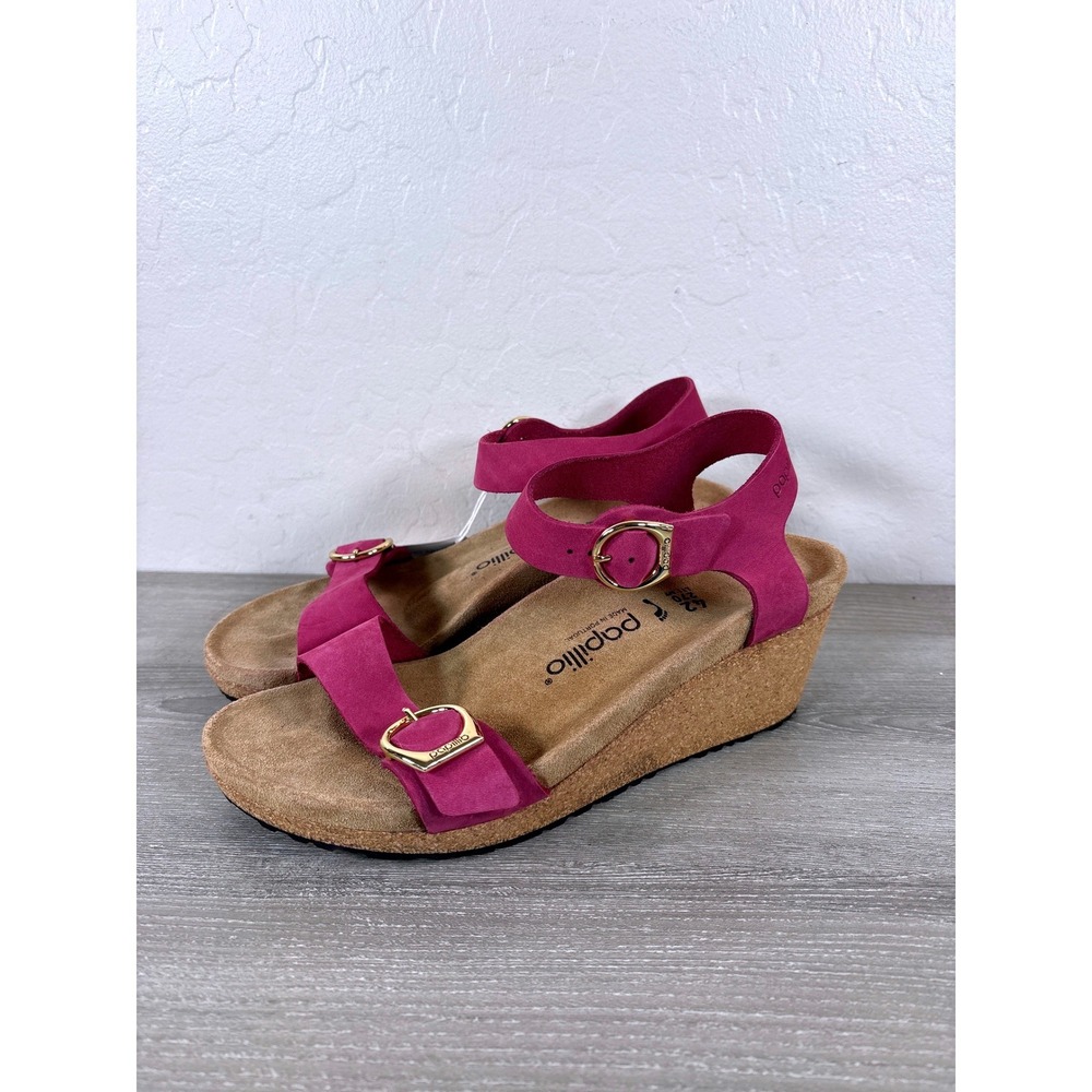 Birkenstock Sz 42 US 11 Papillio Soley Ring Buckle Wedge Fuchsia Pink New